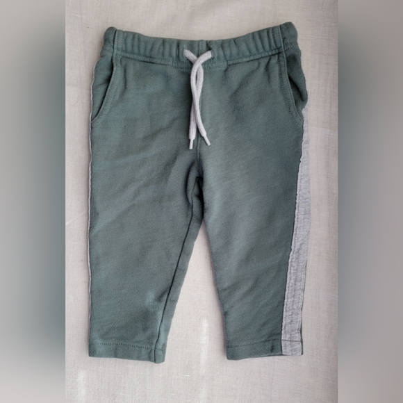 Carter's Green Sweatpant / Gray Striped Sweatpants - Picture 2 of 5